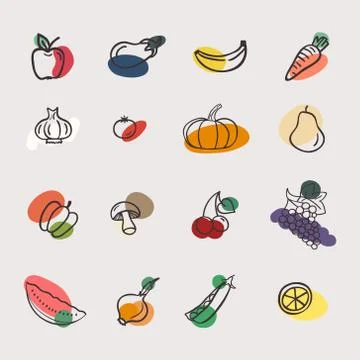 Vector set of vegetables: Stock Illustration