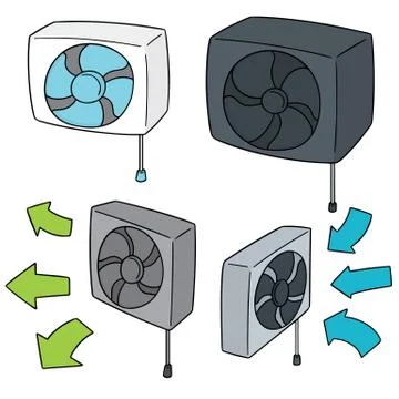 Vector set of ventilating fan Stock Illustration