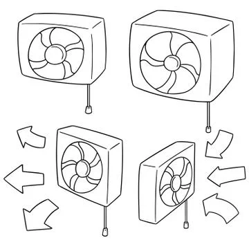 Vector set of ventilating fan Stock Illustration