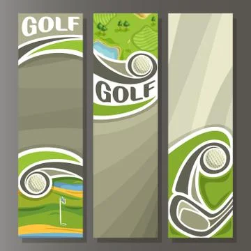 Vector set of vertical banners for Golf Course Stockillustratie