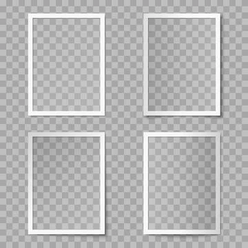 Vector set of vertical rectangle old photograph Stock Illustration