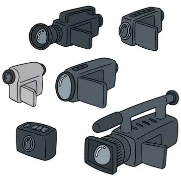 Vector set of video camera Stock Illustration