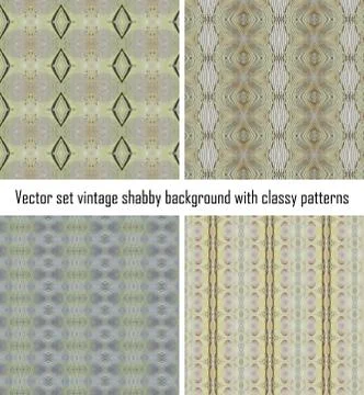 Vector set vintage background classical patterns Stock Illustration