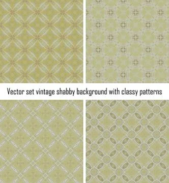 Vector set vintage background classical patterns Stock Illustration