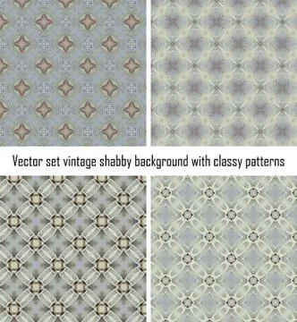 Vector set vintage background classical patterns Stock Illustration