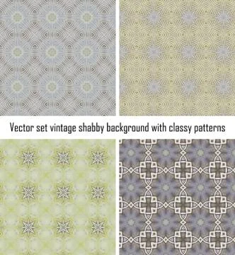 Vector set vintage background classical patterns Stock Illustration