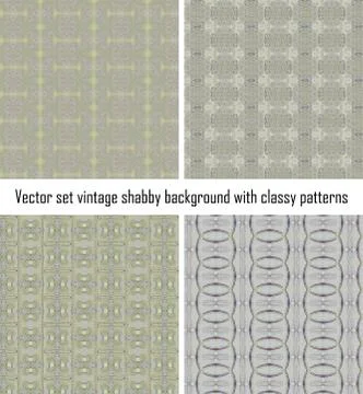 Vector set vintage background classical patterns Stock Illustration