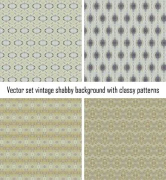 Vector set vintage background classical patterns Illustrazione stock