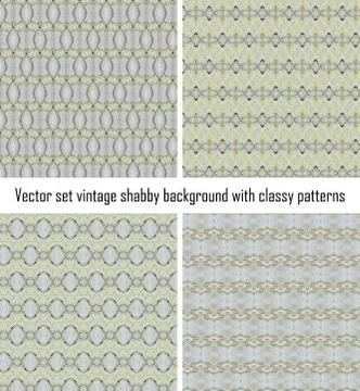 Vector set vintage background classical patterns Illustrazione stock