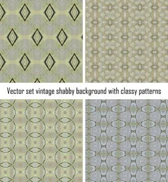 Vector set vintage background classical patterns Stock Illustration