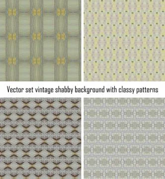 Vector set vintage background classical patterns Stock Illustration