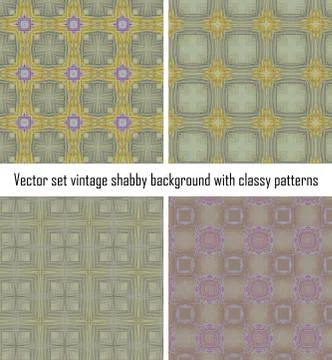 Vector set vintage background classical patterns Stock Illustration