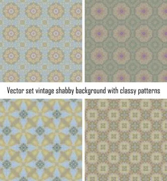Vector set vintage background classical patterns Illustrazione stock
