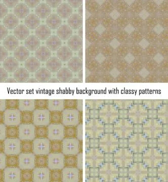 Vector set vintage background classical patterns Stock Illustration
