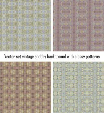 Vector set vintage background classical patterns Illustrazione stock