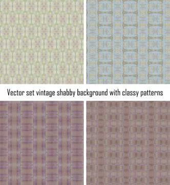 Vector set vintage background classical patterns Stock Illustration