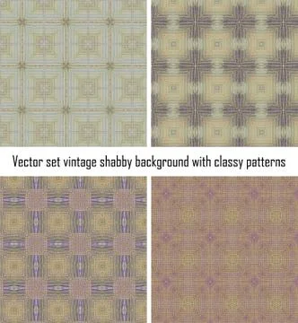 Vector set vintage background classical patterns Stock Illustration