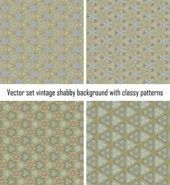 Vector set vintage background classical patterns 스톡 일러스트