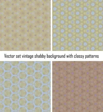 Vector set vintage background classical patterns 스톡 일러스트