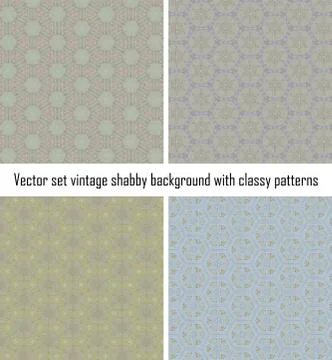Vector set vintage background classical patterns Illustrazione stock