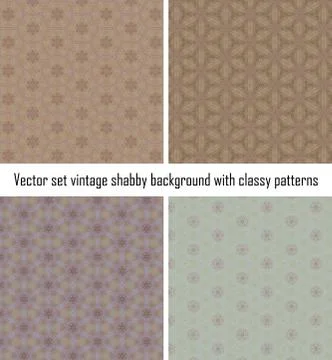 Vector set vintage background classical patterns Stock Illustration