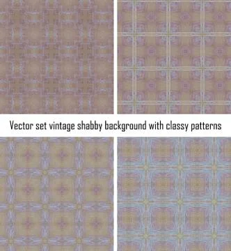 Vector set vintage background classical patterns Stock Illustration