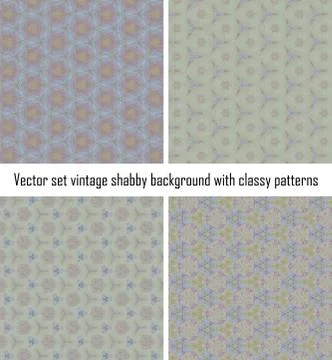 Vector set vintage background classical patterns Stock Illustration