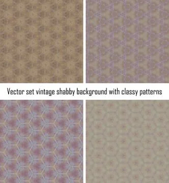 Vector set vintage background classical patterns Illustrazione stock