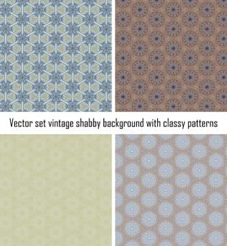 Vector set vintage background classical patterns Stock Illustration