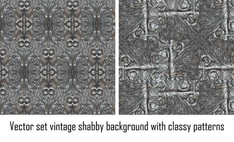 Vector set vintage background classical patterns Stock Illustration