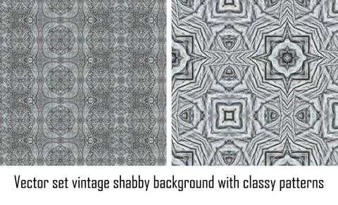 Vector set vintage background classical patterns Stock Illustration
