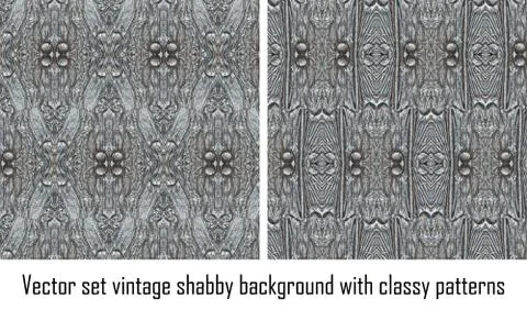 Vector set vintage background classical patterns Illustrazione stock