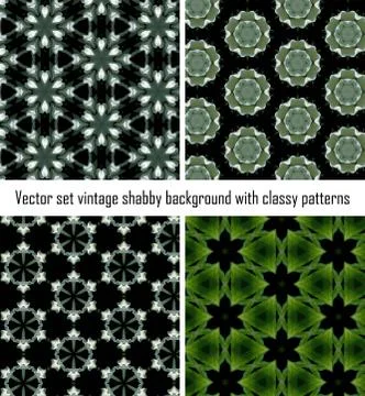 Vector set vintage background classical patterns Stock Illustration