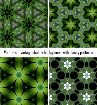 Vector set vintage background classical patterns Stock Illustration