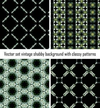 Vector set vintage background classical patterns 스톡 일러스트