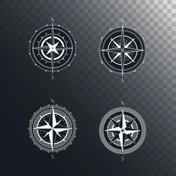 Vector set of vintage compasses Stock Illustration