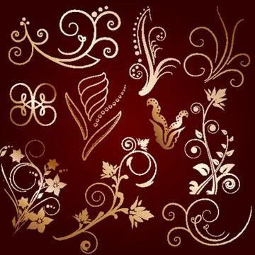 Vector set of vintage design elements Illustrazione stock