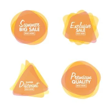 Vector set of vintage glossy transparent colorful plastic labels for greeti.. 库存插图