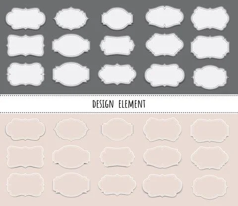 Vector set vintage labels and frame. Vector illustration Stock Illustration