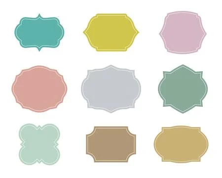 Vector set vintage labels and frame. Illustrazione stock