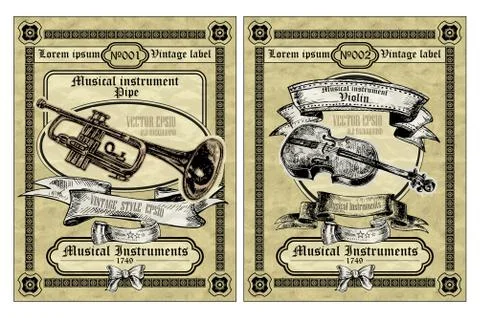 Vector set vintage labels Stock Illustration