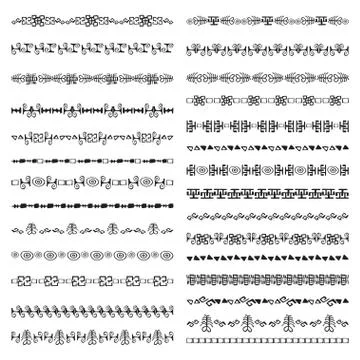 Vector set vintage ornamental border Stock Illustration