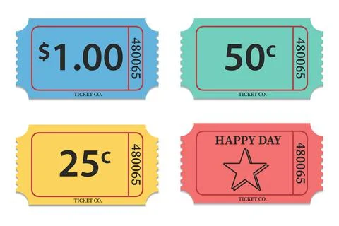 Vector set of vintage paper admit Stock Illustration