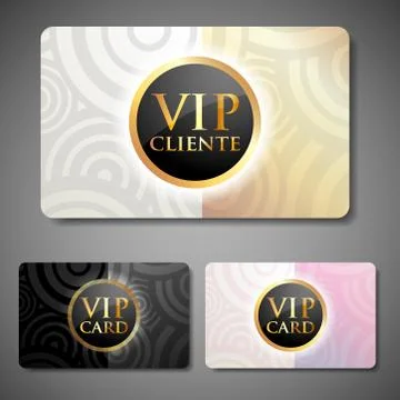 Vector set of vip cards with circle pattern 스톡 일러스트