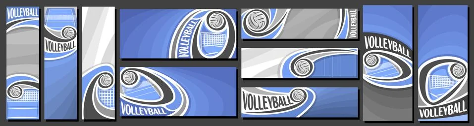 Vector set of Volleyball Banners Stock Illustration