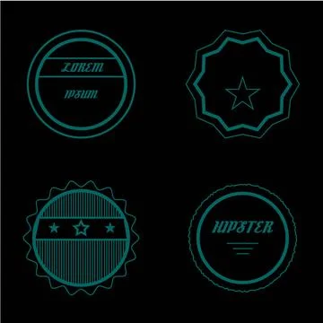 Vector Set von Retro Briefmarken und Abzeichen. Vintage Farbe. Vector Set ... Stock Photos
