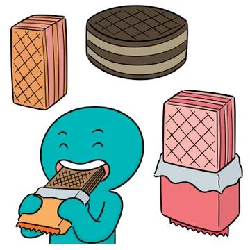 Vector set of wafer Stock Illustration