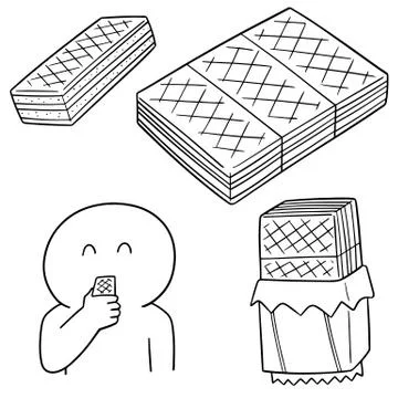 Vector set of wafer Stock Illustration