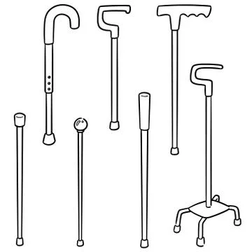 Vector set of walking stick Stock Illustration