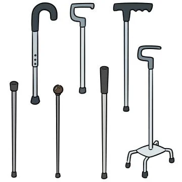 Vector set of walking stick Stock Illustration